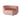 sofa cascade colette tissu bouclé couleur rose poudré avec base chrome