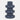 Vase cylindrique en céramique à 3 anneaux bleu acier vu devant