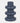 Vase cylindrique en céramique à 3 anneaux bleu acier vu devant