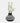 Vase tribal en céramique noir et blanc petit vu devant avec fleurs
