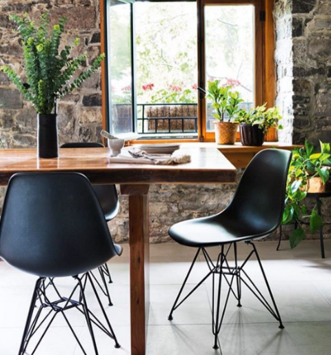 Eiffel chair with metal base Prunelle