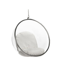 
                      
                        Load image into Gallery viewer, lounge ball chair transparent Transparent acrylic globe chair with cushions and chain. fauteuil suspendu avec chaine
                      
                    