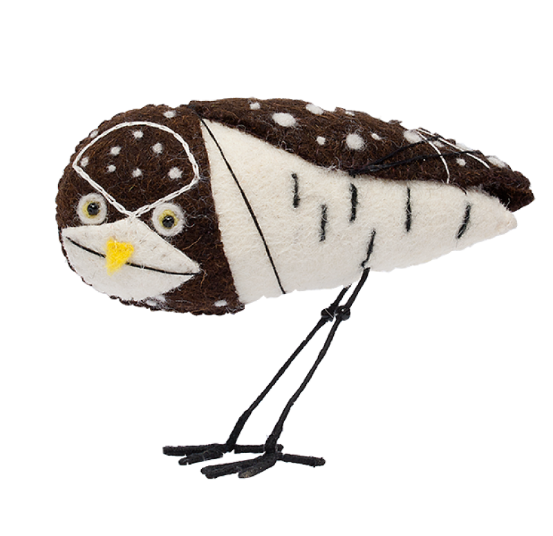 Charley Harper Felt Bird-Burrowing Owl 