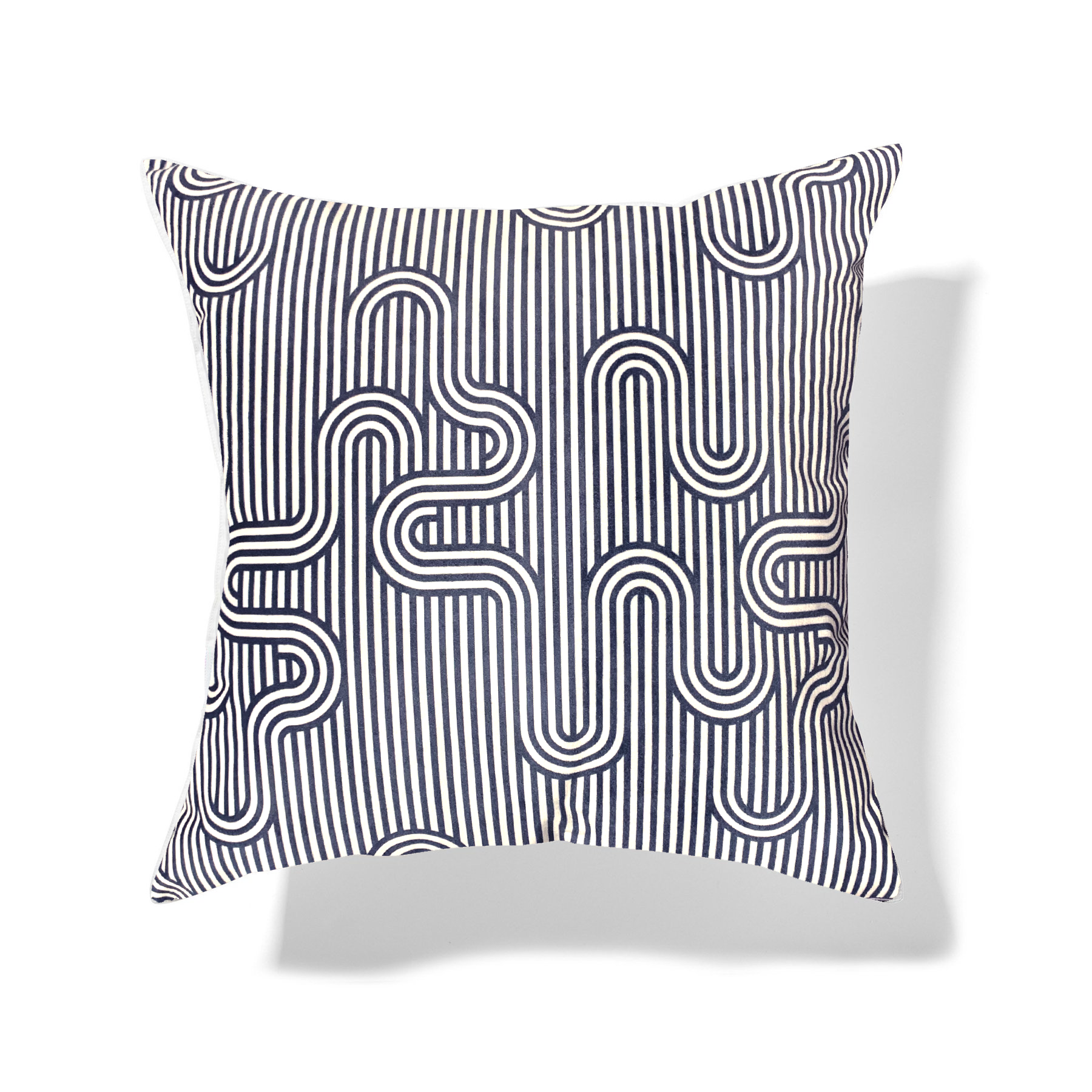 Green Curved Lines Cushion